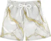 [RPLIFE] Kids Swimming Shorts, Anti Chafe Swim Trunks Boys 2 T, Marble Gold
