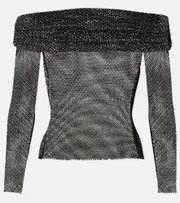 [Self-Portrait] Self-Portrait Off-shoulder fishnet top AU 6 black