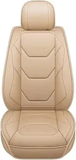 Car Seat Cushion Leather Car Seat Covers for Solaris for Hyundai for Tucson for 2019 Kona for Getz ix35 for Creta ix25 i40(Beige)