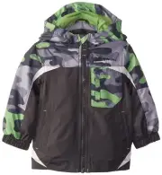 London Fog Hooded Jacket Green Black Gray Camouflage Coat Baby Toddler 12 M NEW