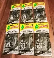 Little Trees Black Ice Vent Wrap SIX 4 Packs