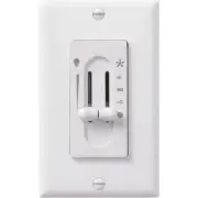 (3)-Hunter White 3-Speed/Full Range Dimmer Dual Slide Fan Control Switch. 27182