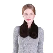 MIMIGO Authentic Mink Fur Scarf for WomenReal Fur Flower Warm Soft Furry Wrap Around Loophole Scarf style 5