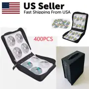 400 Disc CD/DVD Black Wallet Binder Book Sleeves Disc Storage Bag Carrying Case