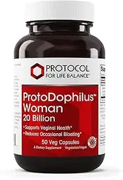 Protocol For Life Balance - ProtoDophilus Woman 20 Billion - Supports Vaginal Health, Helps to Reduce Occasional Bloating, Supports Immune System, Gastrointestinal Regularity - 50 Veg Capsules
