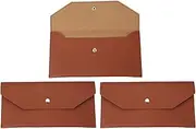 uxcell 2 Pack Cash Envelope Wallet, Budget Cash Holder Reusable Money Bag Pouch Leather Money Organizer Pouch for Men Women Receipt Check Bill Travel Graduation Holidays, Brown