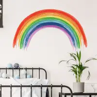 在飛比找蝦皮商城優惠-五象設計 個性彩虹牆貼 客廳背景牆裝飾半透明貼紙 美化兒童房