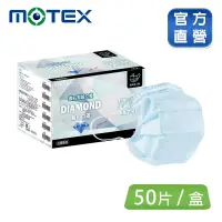 在飛比找博客來優惠-【MOTEX摩戴舒】 醫用口罩鑽石型成人口罩 藍色(50片裸