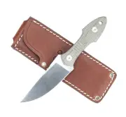 GIANT MOUSE GMF3 FIXED BLADE -Green Canvas Micarta Hunting Knife +Leather Sheath