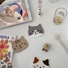 5pcs Silicone Trivet Mats Cat Shaped Cup Pad Silicone Cat Coasters Home