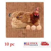 10X Chicken Nesting Pads Natural Coconut Fiber Small Pet Hens Nest Box Liner Mat