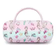 Kids Glasses Case Hard Shell Girls Eyeglass Case with Handle Marine Life