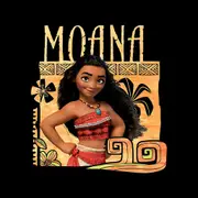 Disney Moana Floral Frame Men's T-Shirt Black Large