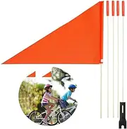 Uelfbaby Bike Safety Flag with Pole, 6-Foot Adjustable Height Heavy Duty Fiberglass Pole Polyester Full Color Tear-Resistant Waterproof Orange Safety Flag and Eagle Flag