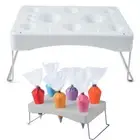 Multi Holes Piping Bag Stand Stainless Steel Feet Pastry Bag Storage Stand Jam