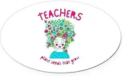 CafePress Back to School Teacher Garden Lover T Shirt Euro Oval Car Bumper Magnet