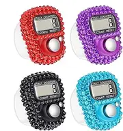 Rissunkv Finger Tally Counter,LCD Display Number Clicker Counter | Resettable Lap Record Ring Handheld Tally Ring for Track and Field Lap Reminder