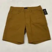 Brixton Golden Brown Relaxed Fit Carpenter Utility Stretch Skater Shorts Mens 34