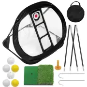 Pop Up Golf Chipping Net Set, Foldable Golfing Target Net with Dual-Turf Golf...