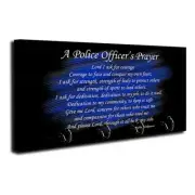 A Police Officer's Prayer Thin Blue Line Design Wooden Key or Dog Leash Hanger