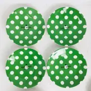 Kate Spade NY "Say The Word" by Lenox Tidbit Plates Green Dots 4 NWT Free Ship