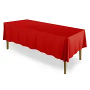 70" x 120" Rectangular Polyester Fabric Tablecloths for Wedding - Red