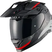 Nexx Y.TRAVL Quest Motocross Helmet, black-red, Size S for Men Black Red