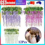 12X Artificial Silk Fake Flower Garland Vine Wisteria Leaf Hanging Wedding Decor