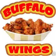 Buffalo Wings Chicken Concession Restaurant Food Truck Menu Sign 14" Decal