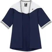 [Nike] Girls Open Front Varsity Sweater (Midnight Navy/White/Black, Medium)