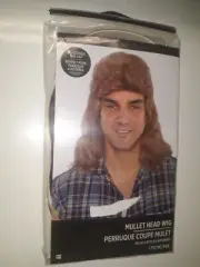 Mullet Head Wig Mens Adult Costume Halloween Wig Hillbilly Redneck NEW