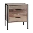 Artiss Bedside Table Drawer Storage Nightstand Chest Cabinet Lamp Side Oak Metal