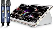 InAndOn Karaoke Machine Chinese with Wireless Microphone, 18.5 inch Capacitive Touch Screen 490K Cloud Song Download 4K Output Real-time Score Recording YouTube Online Play Fit for Home Party Bar, 4T