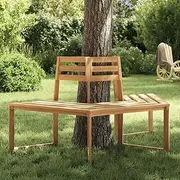 Half-Hexagonal Tree Bench, 160cm Solid Acacia Wood, Durable Outdoor Garden Patio Seating for Yard