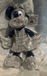 Disney Parks Diamond Celebration 60th Ann. Sequined Minnie Mouse Plush Doll NWT