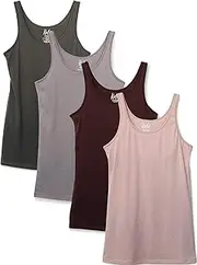 [Kalon] Women's 4-Pack Modern Shelf Bra Cami Base Layer