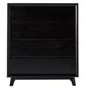 [James Lane] Morgan Oak Tallboy Black - 4 Drawer
