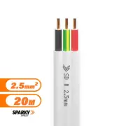Electra-Cables 2.5mm Twin & Earth Flat Cable | Pvc / Pvc | 7-067-2ERB | 20mtr C