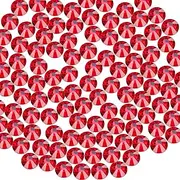 Briskbloom 2880PCS SS6 2MM Flatback Hotfix Rhinestones, Hotfix Crystals for Crafts Clothes Shoes, Round Glass Gemstones (Red/Siam)