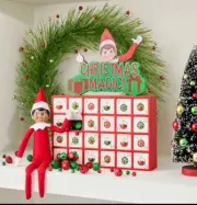 NWT Wooden elf on the shelf advent calendar