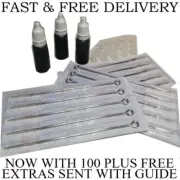 Stick & Poke Hand Tattoo REFILL TOP UP KITS multi listing NEEDLES INK CUPS UK