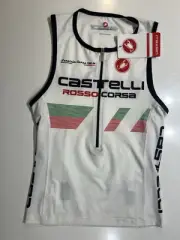 Castelli Men’s Core Tri Top Sleeveless Qtr Zip Small ROSSO CORSA