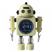 Laser Kids Robot Themed Time Digital Alarm Clock Date/Temperature Yellow 16cm 3+