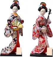 Set 2 Pieces Traditional Japanese Dolls Geisha Girl Geiko Kimono Ancient Doll Home Collection Art Decoration,A1,12 inch/4161 (Color : A33, Size : 12 inch)