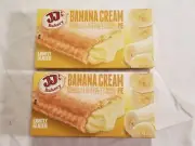 JJ's Bakery Lightly Glazed Banana Cream Pies 4oz Fruit Pie Snack Dessert 6 Pack