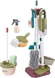 Educational Toddler Cleaning Toys - Toddler Cleaning Toys, Cleaning Toys for Kids, Pretend Play Cleaning Toys | Multifunctional Flexible Reusable Kids Broom and Mop Set for Kids Birthday Gift Idea