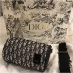 二手ROLLER DIOR OBLIQUE 老花 圓筒包 肩背包 LOGO印花