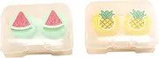 [SEWOART] Men's Lens Case Set 2 Pieces Lens Container Holder Safe Sturdy for Home Travel Random