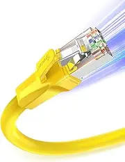 Enmane Cat6 Ethernet Cable 35FT, Heavy Duty High Speed Shield (SFTP) 1Gpbs 250Mhz LSZH Cat6 LAN Network Cable with Gold Plated Rj45 Connector for Router, Gaming, Nintendo Switch, Xbox, Modem Yellow