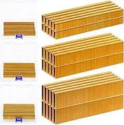 Glarks 2000Pcs 18 Gauge Narrow Crown Staples, 3/4 Inch Galvanized Crown Narrow Staples Assortment Kit for Electric Stapler, Pneumatic, DIY Home Improvement (Gold)